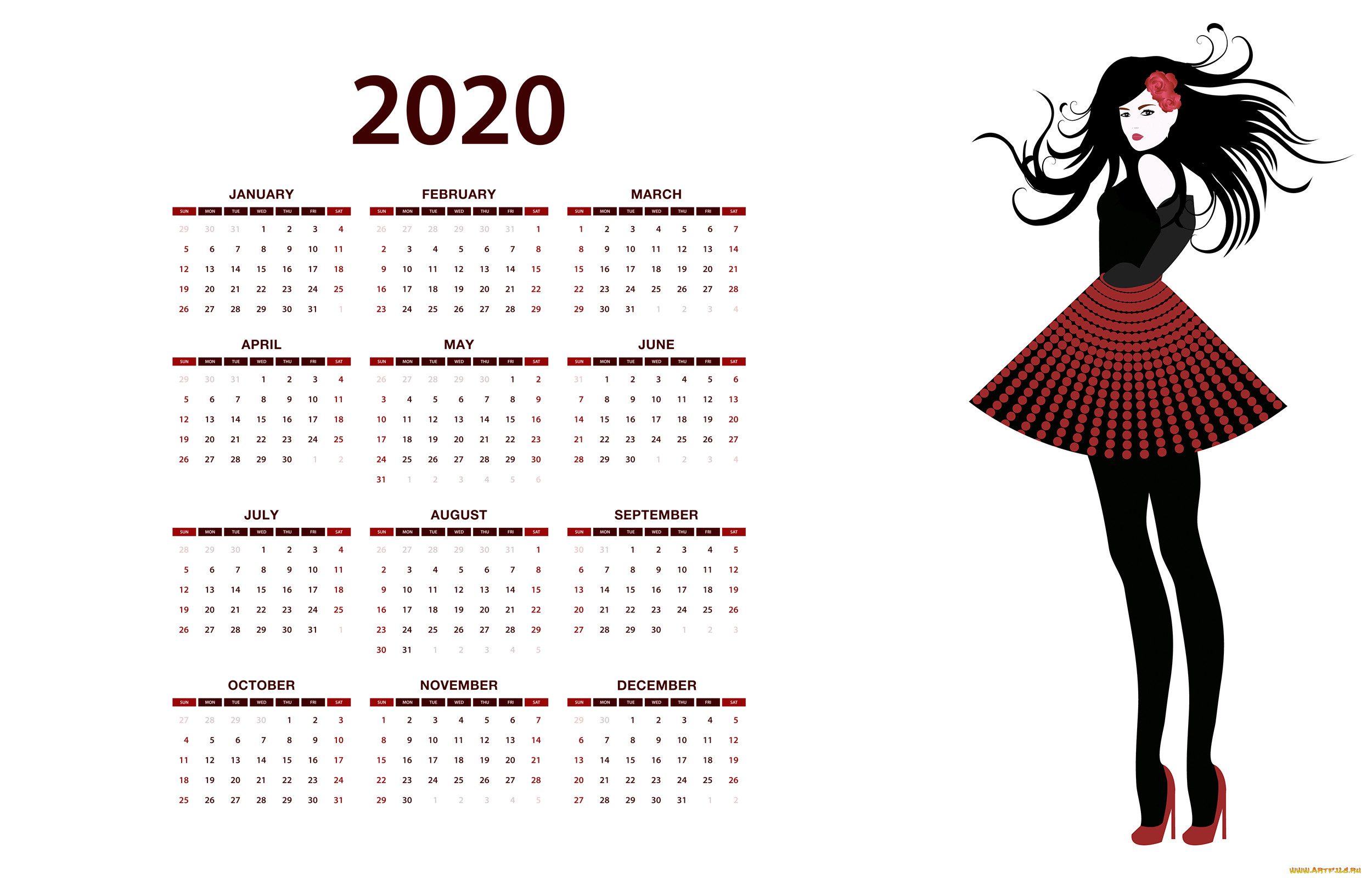 , ,   , , , , , , calendar, 2020